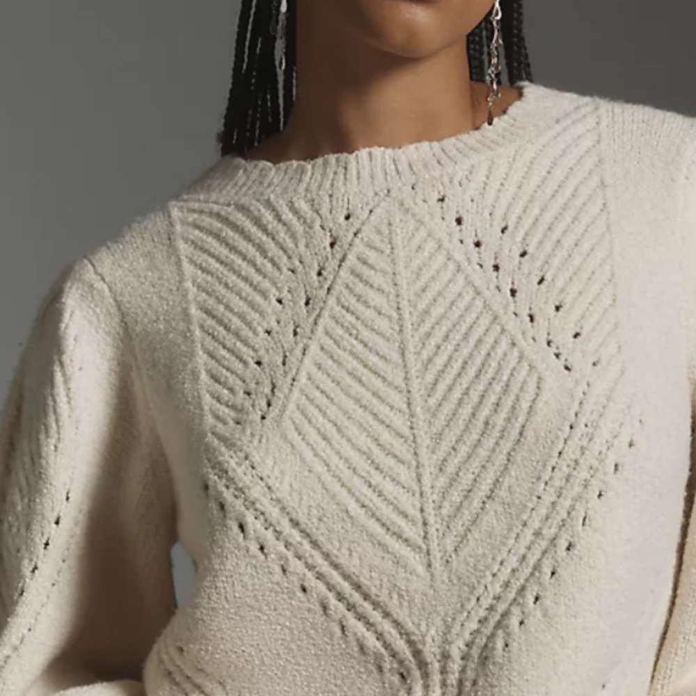 Anthropologie Scalloped Collared Sweater